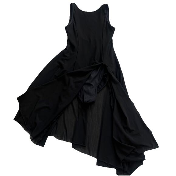 Move Dance Asymmetrical Dress Womens Small Black High Neck Slit Leotard Lyrical - Picture 9 of 9